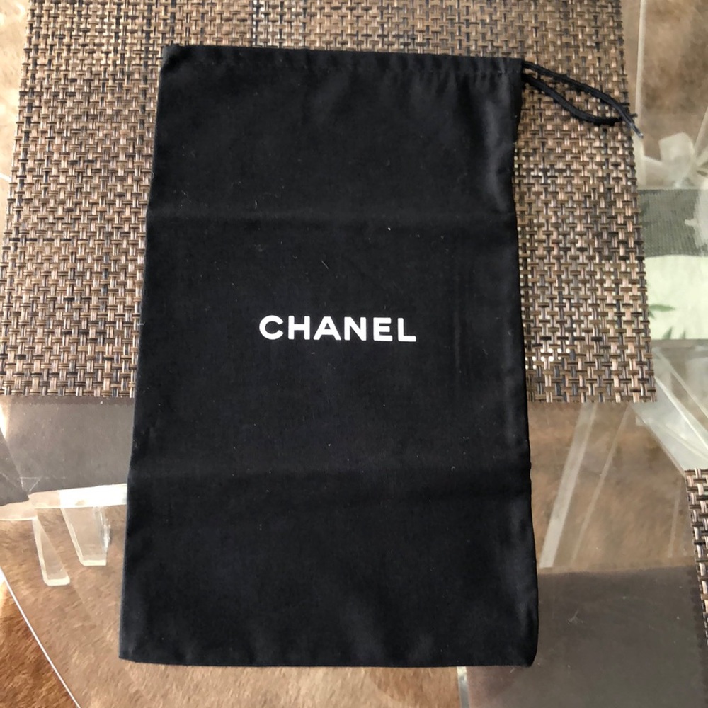 Chanel Black Drawstring Dust Bag with Logo